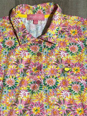 Magnolia Lane Masters Golf Polo Medium Floral